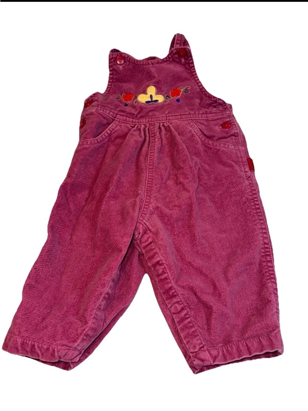 Vintage Carter’s  Pink Purple Overalls 9-12m Y2K Velvet Cotton 90s Magenta
